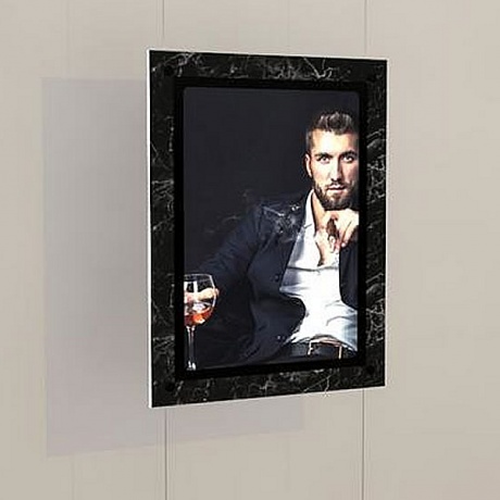 Black Marble Faux Print LED Light Pocket Kit with Portrait or Landscape Display